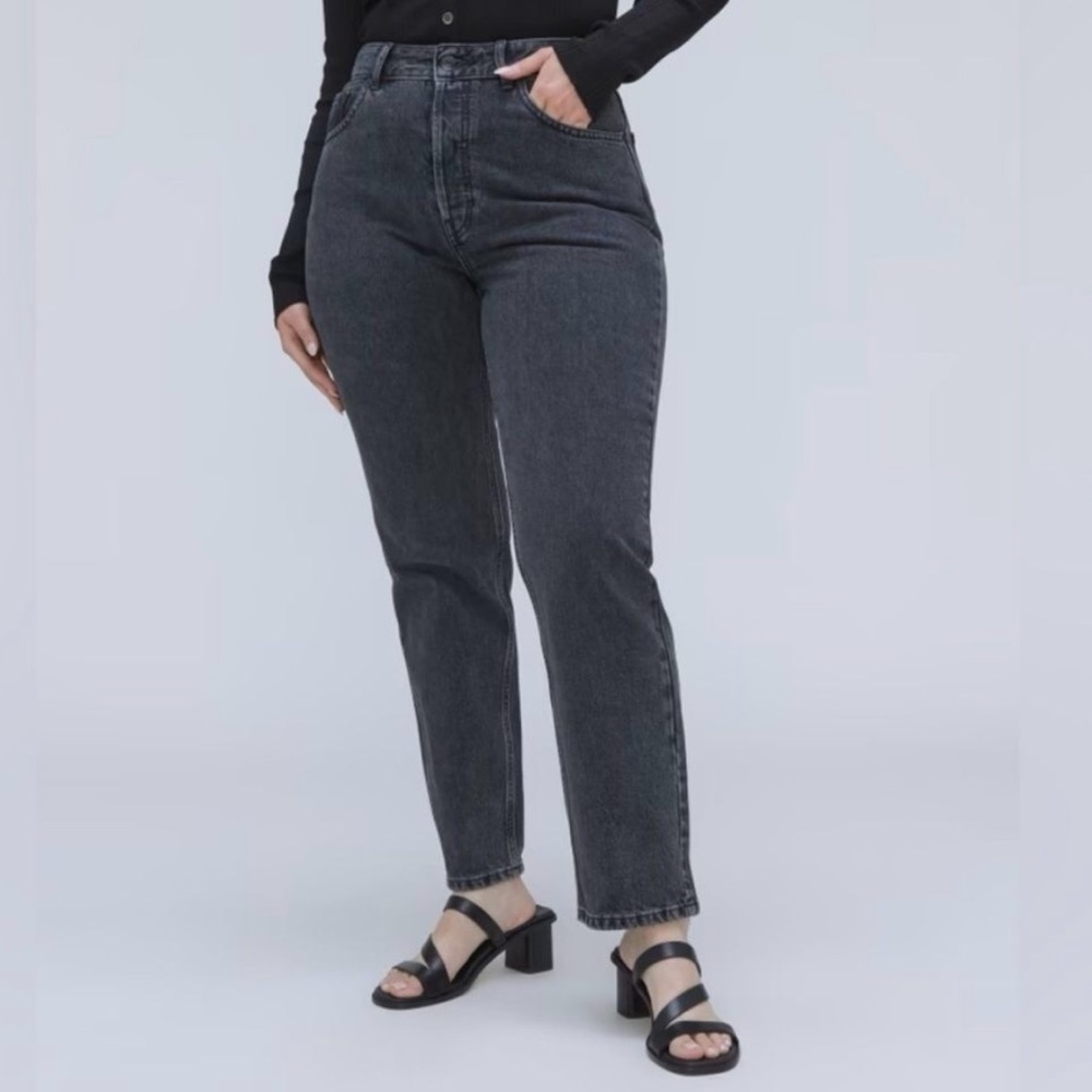 Everlane The Curvy 90's Cheeky Washed Black Denim Jeans Size 31